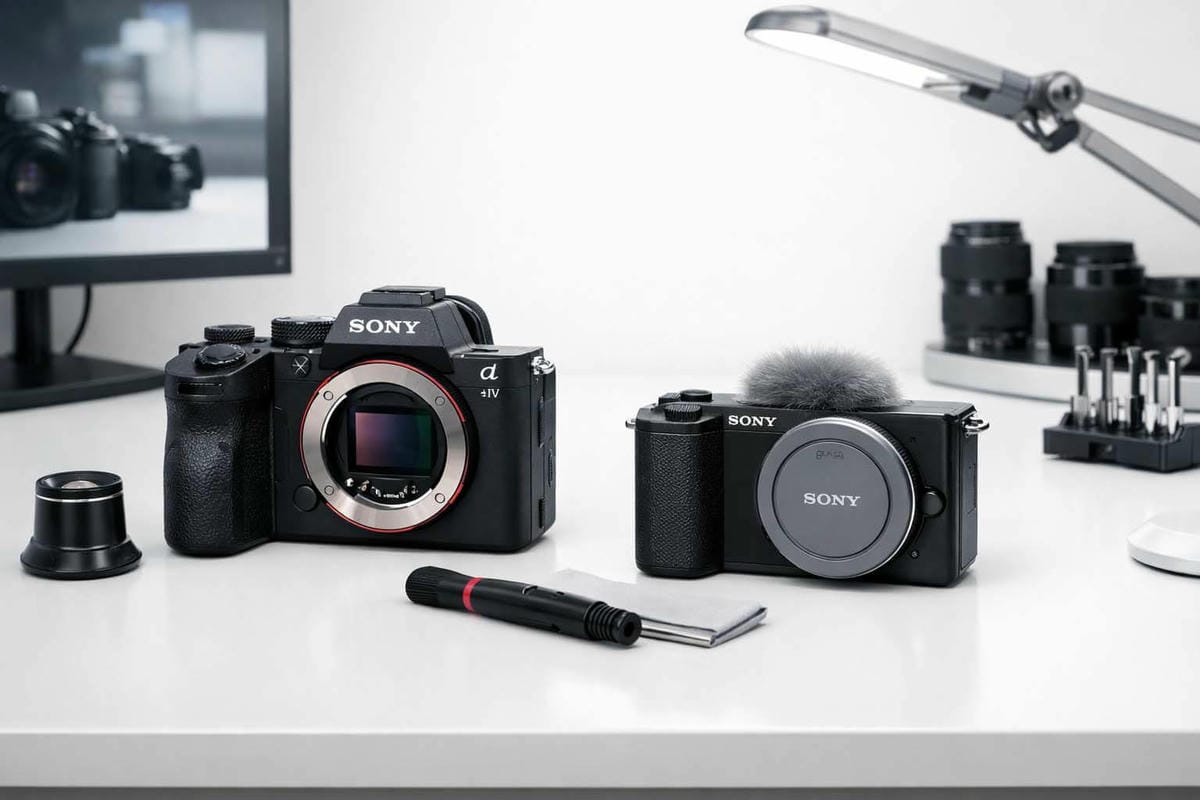 台中收購 Sony 相機專業檢測流程 - A7IV 與 ZV-E10 / Professional Sony camera inspection for buyback in Taichung.